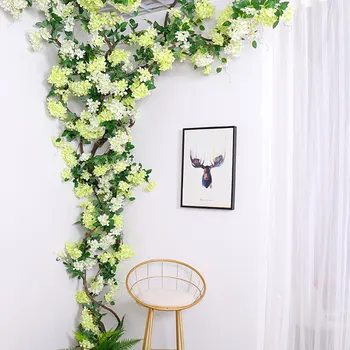 

Plastic Flower Rattan Simulation Cherry Tree Wedding Wall Indoor Ceiling Pipe Decoration Flower Strip Flower Vine Winding 5
