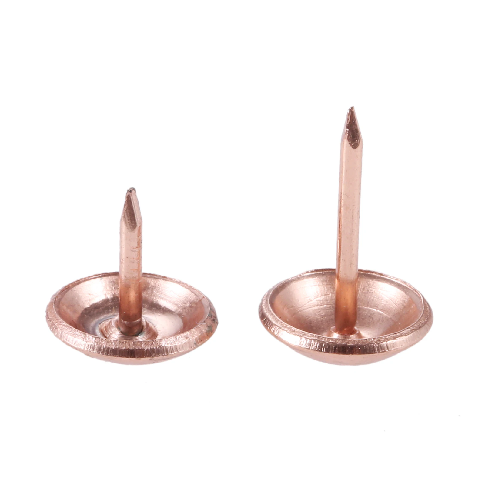 20pcs Rose Gold Upholstery Round Head Nails 11mm/17mm Metal Pushpin Vintage Tacks Antique Stud Jewelry Case Wine box Sofa Decor
