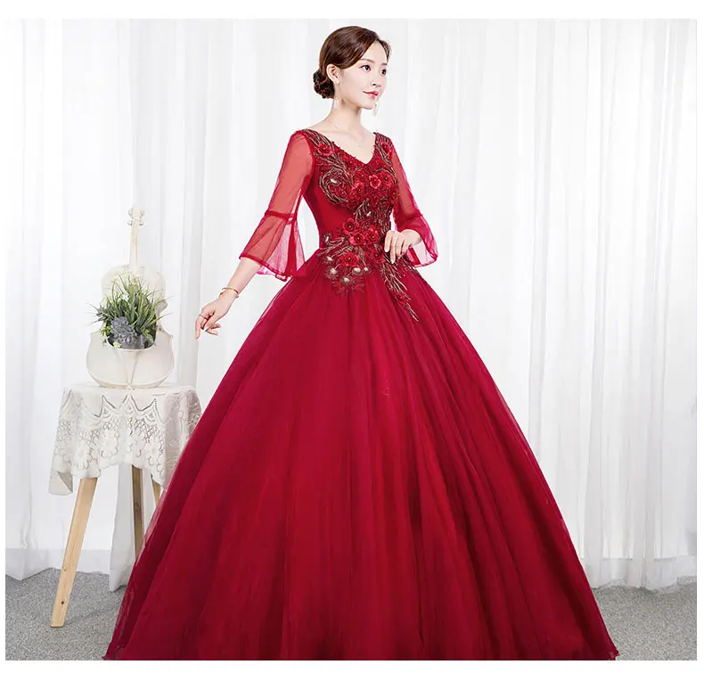 Robe De Soiree Новые Дешевые Бальные элегантные вечерние платья с цветочной вышивкой и v-образным вырезом кружевные вечерние платья для выпускного бала