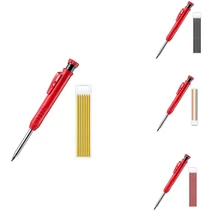 

FashionSolid Wood Carpenter Pencil Set for Construction, with 7 Refills, Built-in Pencil Sharpener,for Woodworking Architect