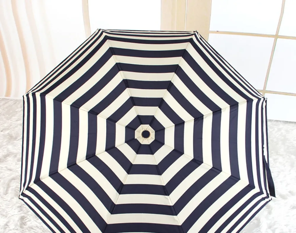 Automatic Lattice Umbrella Black Plastic Umbrella Three Fold Small Fresh Sun Protection Sun Creative Pattern Umbrella