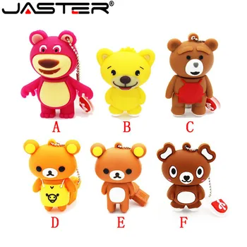 

JASTER Cartoon 64GB cute Bear personality USB Flash Drive 4GB 8GB 16GB 32GB Pendrive USB 2.0 Usb stick