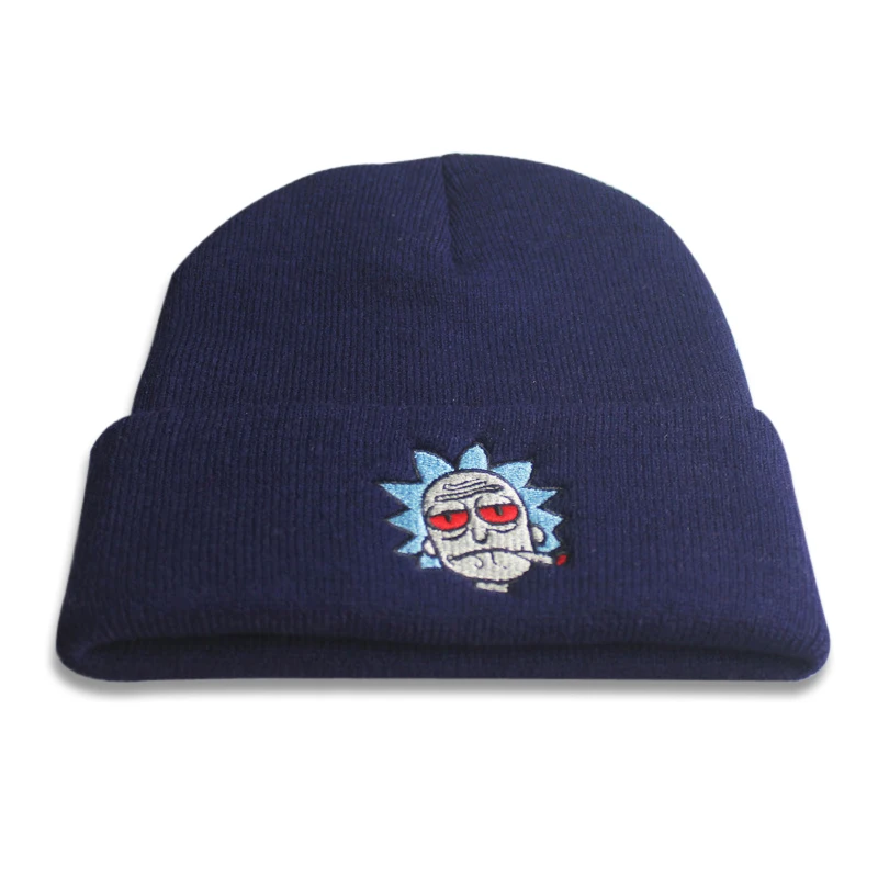 Милый мультфильм вышивка Skullies Beanies забавные красные глаза мужские шапки унисекс вязаная шапка теплая зимняя горнолыжные шапки шапка "хип-хоп"