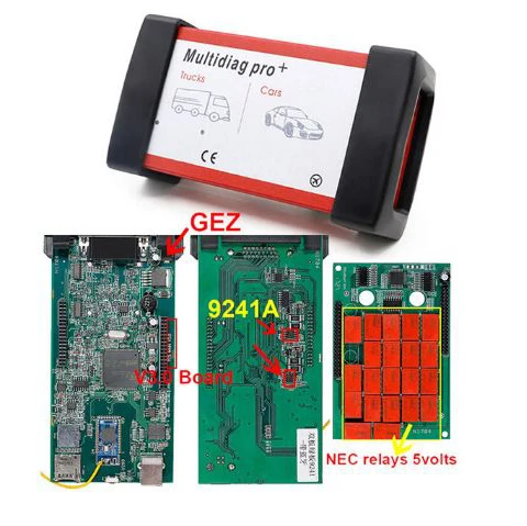 Multidiag Pro + TCS CDP tcs PRO plus obd ii для автомобилей/грузовиков двойная зеленая плата NEC 9241