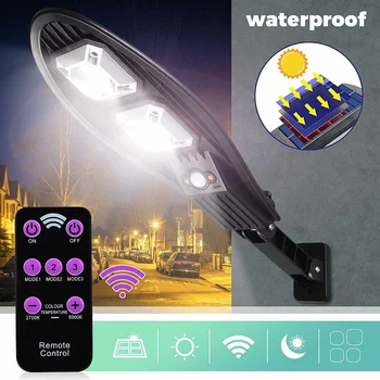 

64 COB Wireless Solar Lamp With Three Modes Outdoor Waterproof Solar Light Security Lighting For House Wall Street Yard Garden