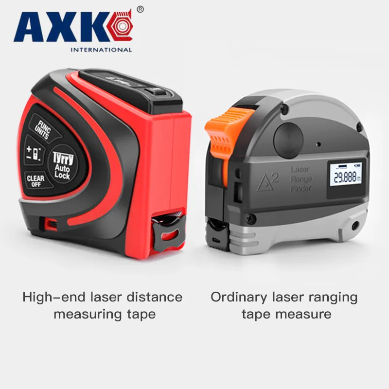 

AXK Laser two-in-one measuring tape Measure Infrared Laser Electronic Digital Display Ranging Multi-function Measurement Tool