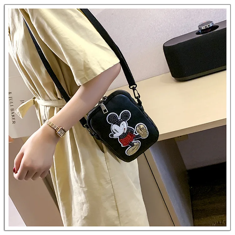 Disney shoulder bag Mickey mouse lady messenger shoulder cartoon bag female new casual messenger shoulder bag