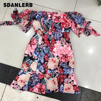 

Dress Woman 2020 Spring and Summer New Retro Off-Shoulder Dress Slim-Fit Temperament Mini Dress Dresses Vestidos Female