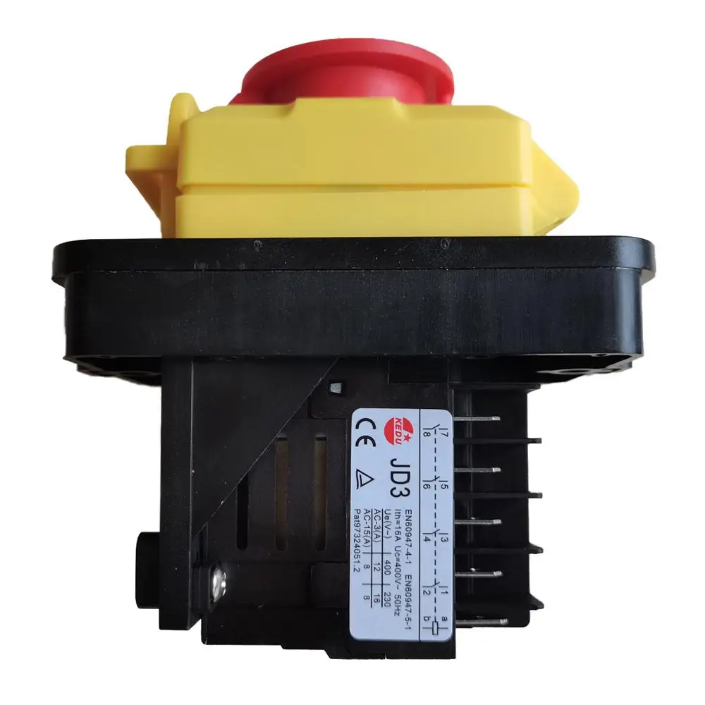 Kedu Interruptor Eletromagnético Kjd11 Parada de Emergência Interruptores Pushbutton para Máquinas Industriais Equipamentos de Ferramentas Relé Jd3 4no 5no ce