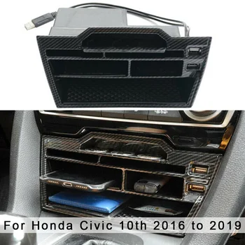 

ABS Car Central Console Storage Box Organizer For Honda Civic 10th 2016-2019 Interior Accessories Storage Boxes