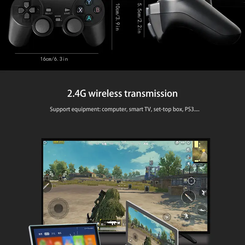 Беспроводной геймпад для Android Phone/PC/PS3/tv Box джойстик 2,4G джойстик игровой контроллер для Xiaomi Smart Phone