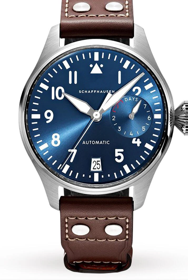 Classic New Men Automatic Mechanical Sapphire Stainless Steel Watches Silver Brown Leather Luminous Blue Watch Sport AAA+ afbeelding