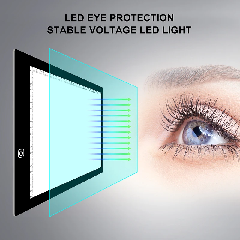 A4 Digital Graphic Tablet LED Diamond Painting Light Pad Board Portable Electronic Board Ultra Thin With Scale For Drawing - Image 4