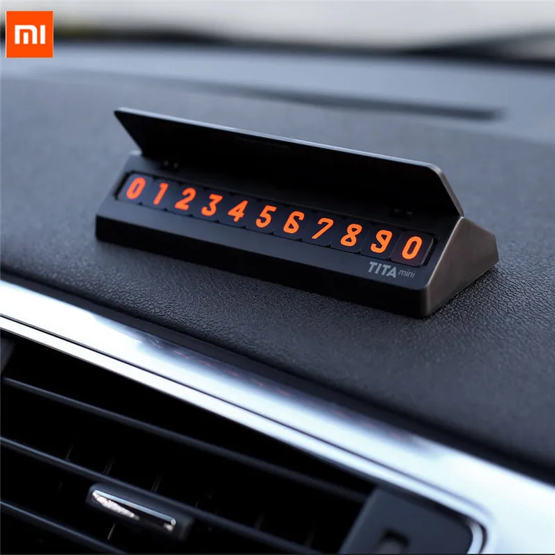 

Original Xiaomi mijia Bcase TITA Flip Type Car Temperary Parking Phone Number Card Plate Mini Car Decoration For xiaomi Mi home