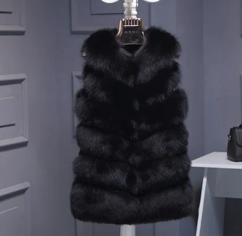 Chaqueta mujer женские шубы из искусственного меха жилет большого размера Верхняя одежда без рукавов veste femme лисий мех ткань жилет S-4XL XL234