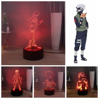 

Modern Naruto Night Lamp Kakashi Book 3D Optical Desk Lamp Sasuke USB Touch Bedroom Night Light Bedside Lamp Cool Kids Xmas Lamp