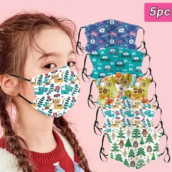 

5PC face mask for Children Adjustable Cotton Face Mouth Mask Windproof Reusable Cartoons Printed Mask mascarilla lavables masque