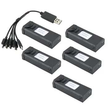 

5Pcs 3.7V 1800mAh XS809S Battery with 3-in-1 Charger Rechagerable Battery Spare Parts for Folding 4-axis Drone