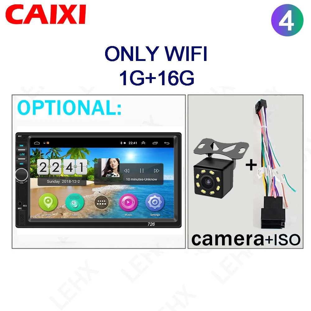 cx-726-ISO-CAM Автомобильный Android 8,1 стерео радио gps навигация Bluetooth wifi Универсальный 2din авто стерео радио четырехъядерный аудио мультимедиа воспроизведение - Цвет: cx-726-ISO-CAM