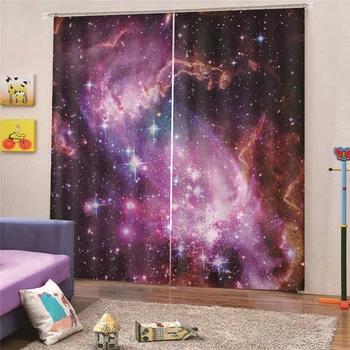 

Starry Night Gradient Window Curtains For Living Room Bedroom Kitchen Tulle Curtains And Blackout Curtains For Window Shading