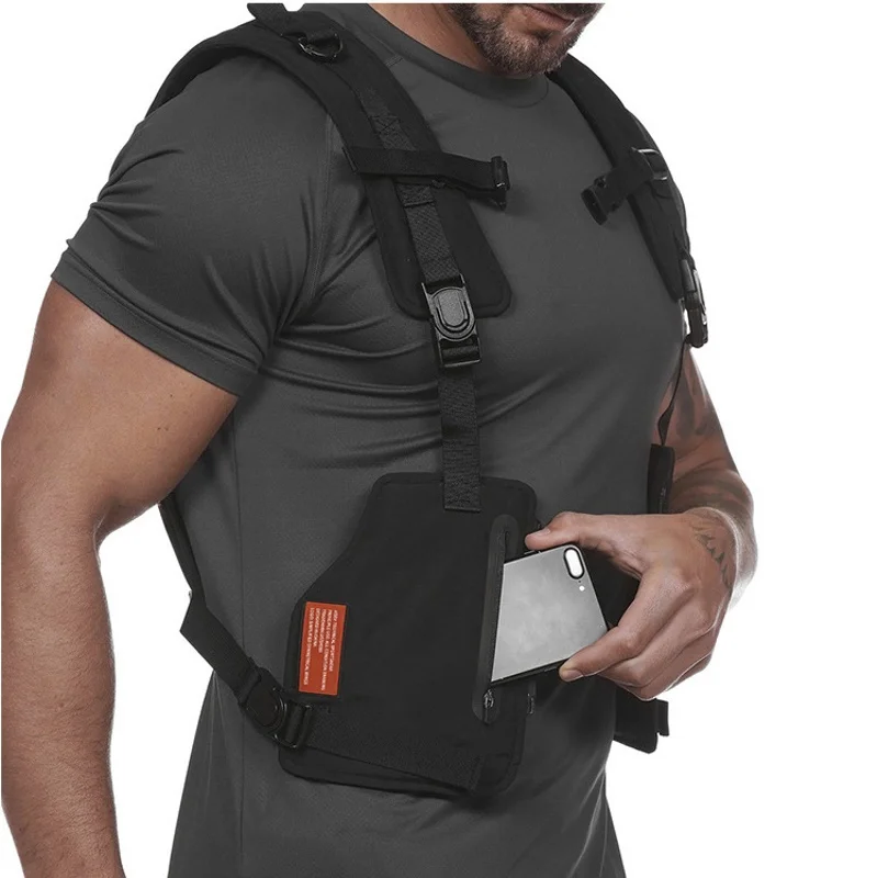 

Military Tactical Chest Rig Vest Streetwear Hip Hop Running Cycling Vest Men Harness Outdoor Sports Fitness Waist Pack Chest Bag