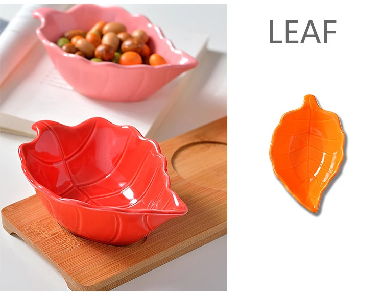 FANTERCY Tableware Dinner Nordic Creative Ceramic Three Bowls European Dried Fruit Snacks with Bamboo Tray Sets