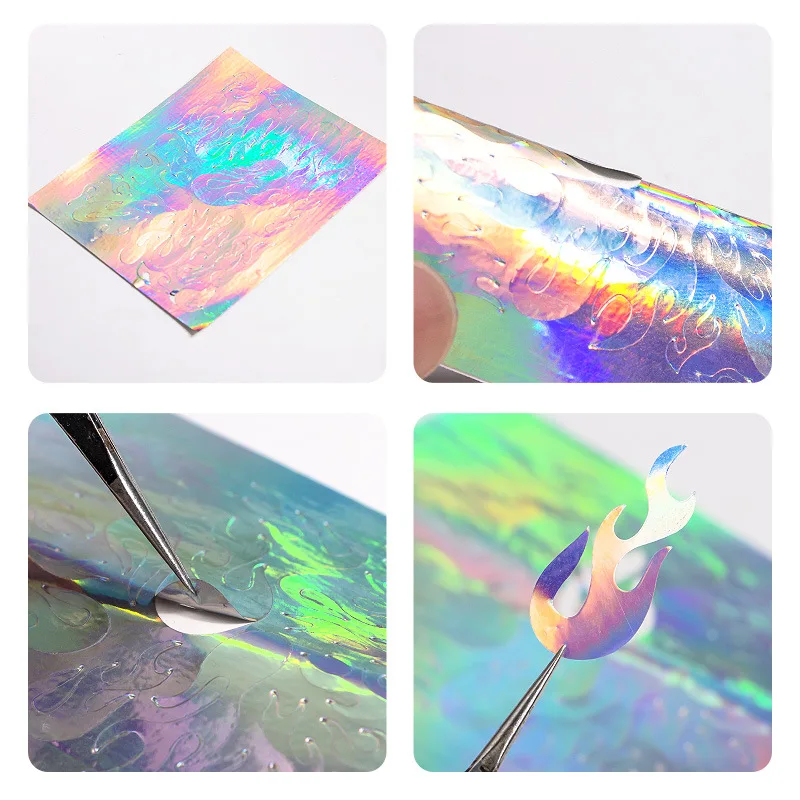 16 Color New Nail Laser Flame Sticker Nail Sticker Magic Flame Jewelry Sticker With Adhesive 3
