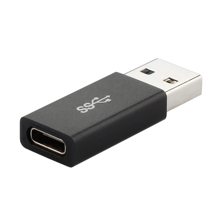 Черный Usb 3,1 к USB type C адаптер быстрой зарядки и передачи данных usb разъем для компьютера ноутбука huawei Xiaomi samsung Galaxy s10 адаптер - Цвет: Черный
