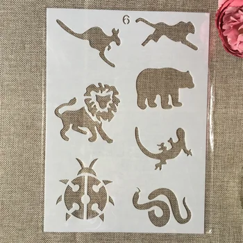 

A4 29cm Animals Bear Lion Snake DIY Layering Stencils Wall Painting Scrapbook Coloring Embossing Album Decorative Template