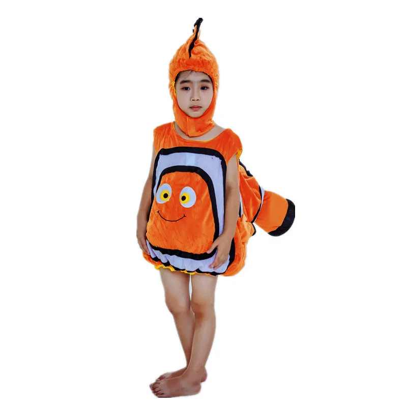 3-10Y Children's Halloween Nemo Cosplay Hooded Costume Anime Finding Heroes Adventure Party Jumpsuit |