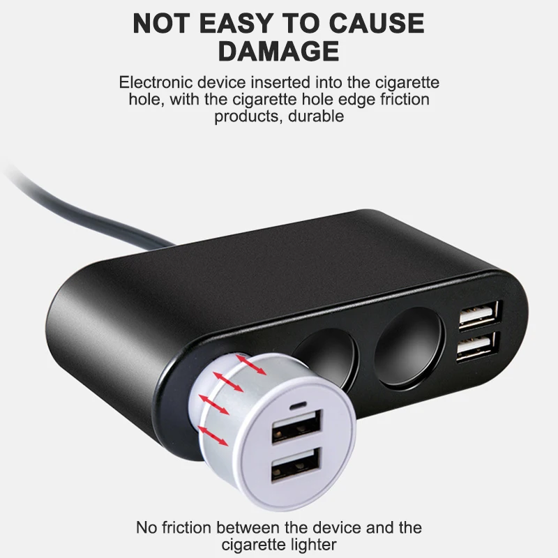 3 Слот Разъем Адаптера Dual USB Порты и разъёмы 5V 3.1A адаптер для быстрого автомобильного Зарядное устройство 12 V-24 V Универсальный с данными Дисплей для телефона