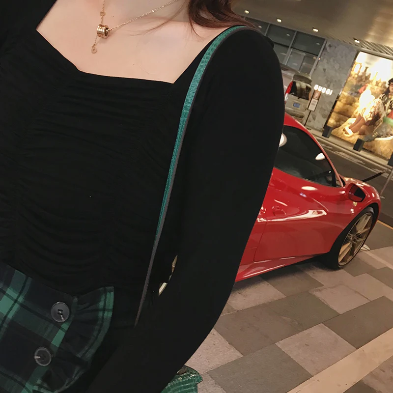 Женский облегающий Топ с длинным рукавом, сексуальный однотонный джемпер с высокой горловиной, пуловер, базовая повседневная одежда, модная повседневная водолазка