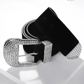 

LOVE&LEMONADE Silver Rhinestone PU Belt ACC0001