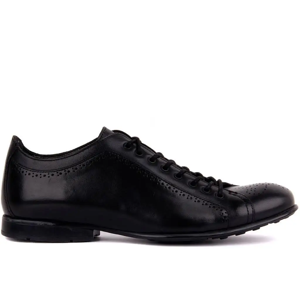 

Sail-Lakers Black Leather Men 'S Casual Shoes