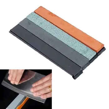 

4pcs Edge Sharpener Oil Stone Fixed Angle Knife Oilstone Whetston with base