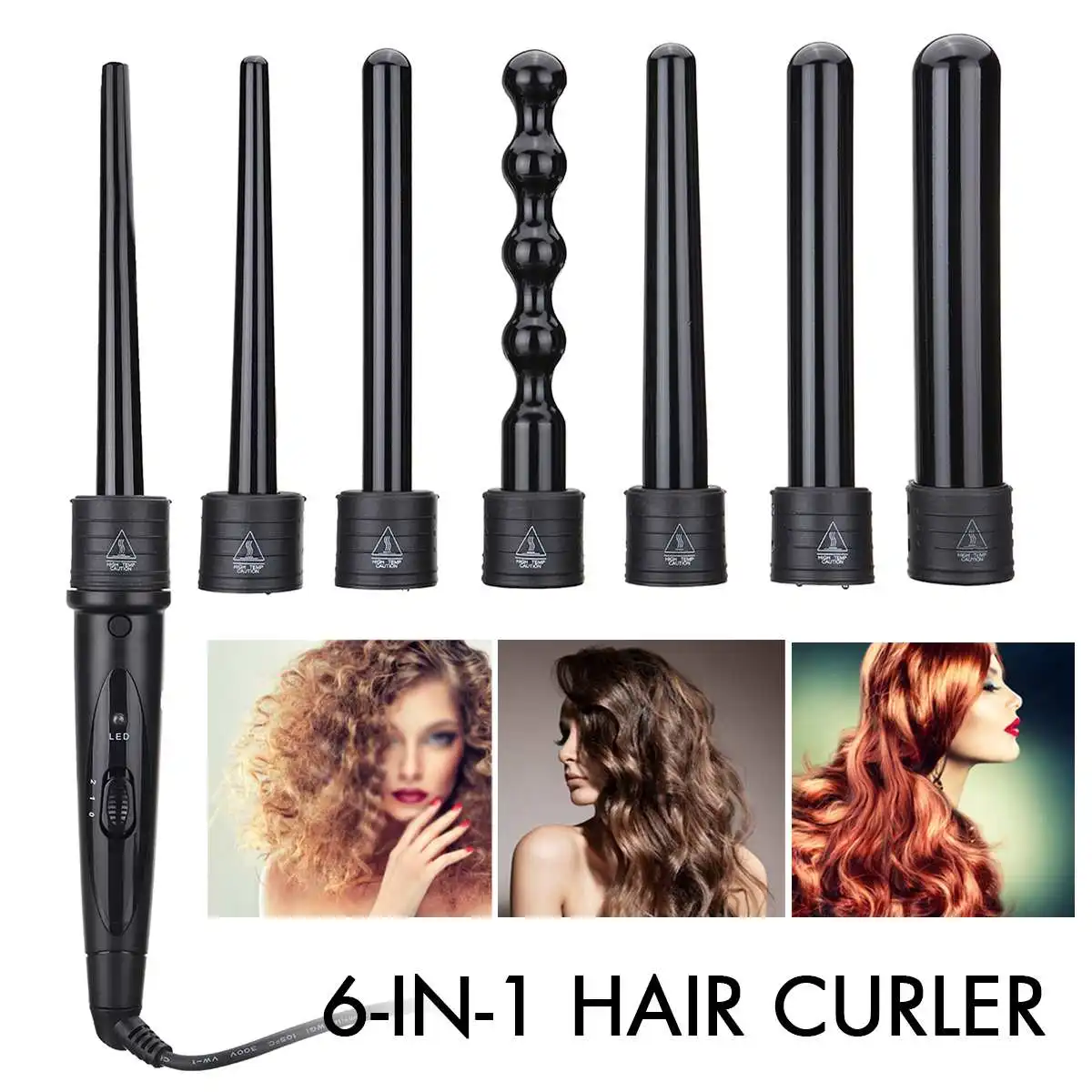 6 em 1 modelador de cabelo cerâmico