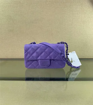 

Leather Women's Bag 2020 New Small Fragrance Box Bag Cross Body Bag Small Fragrance Wind Chain Bag Mobile Phone Bag Mini Small B