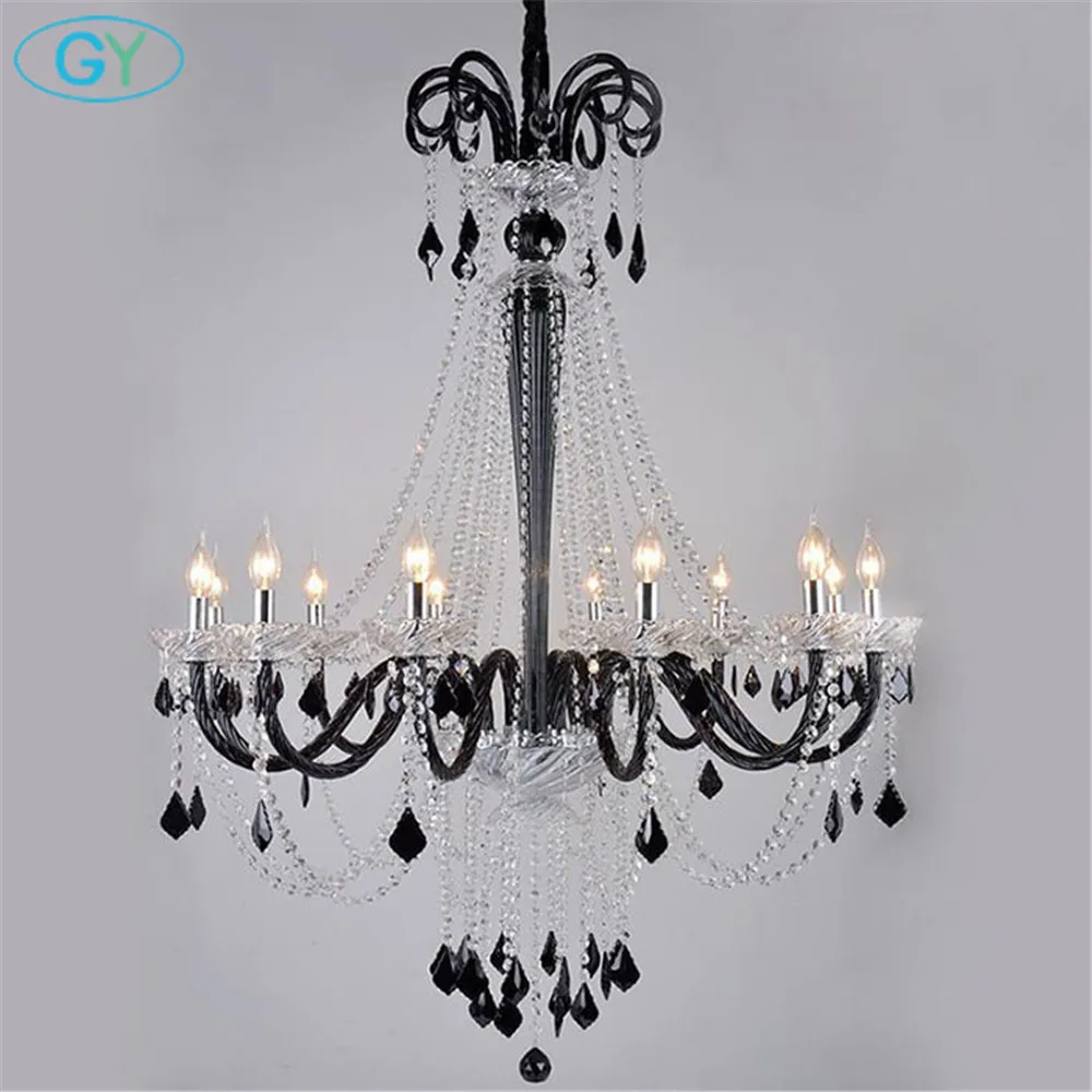 Черная люстра лампа в скандинавском стиле черные хрустальные люстры роскошное