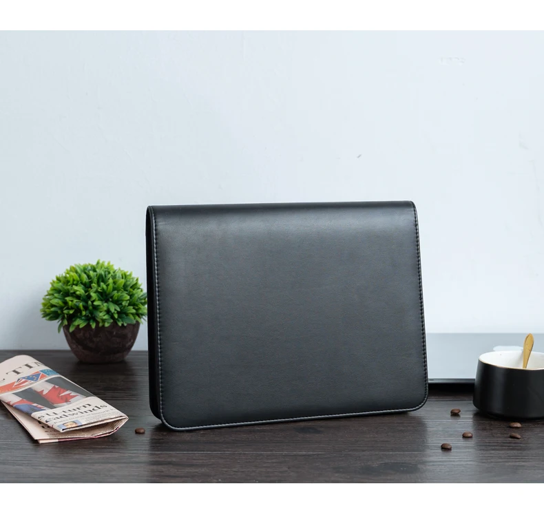 A4 Padfolio папка для документов портфель из искусственной кожи с бизнес папка менеджер надпись индивидуальный логотип