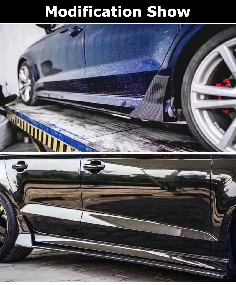 A3 S3 углеродное волокно боковые юбки расширение двери губы фартуки для Audi A3 S3 изменить RS3