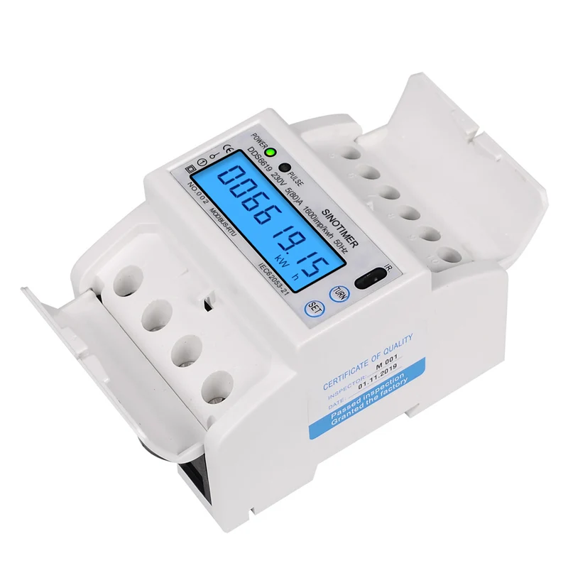 Din-рейка электрический AC 220 В однофазный счетчик энергии RS485 Modbus RTU потребление кВт/ч напряжение тока ваттметр монитор 230 В 50 Гц