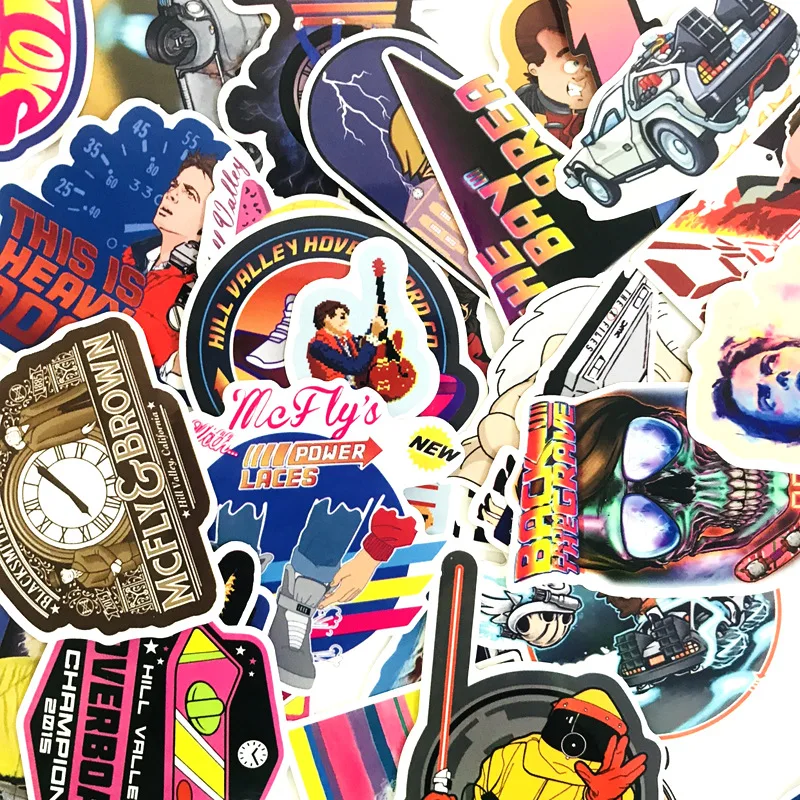 57 шт./лот Back to the future мультфильм человек наклейки для сноуборда ноутбук Чемодан автомобильный холодильник DIY Стайлинг Виниловая наклейка для дома