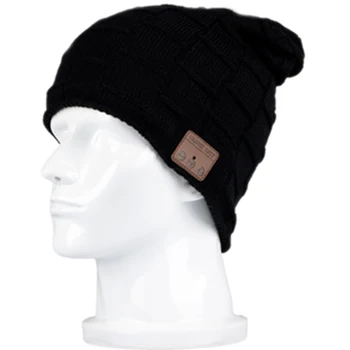 

Insert TF/SD Card Slot Wireless Bluetooth V4.2 Beanie Plus Velvet Hat Headset Speaker Mic Hand-Free Music Mp3 Magic Smart Cap