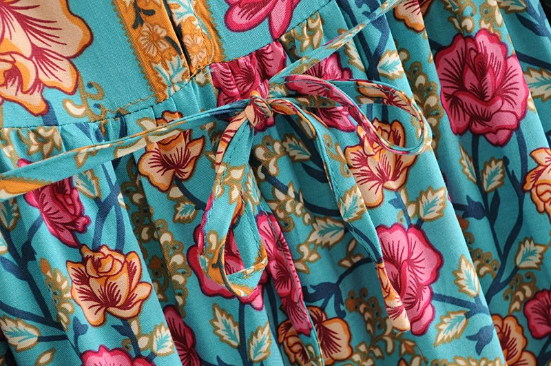 KIYUMI Boho Платье женское без рукавов на бретельках vestido одежда летнее Повседневное платье на пуговицах с цветочным принтом пляжное платье на шнуровке