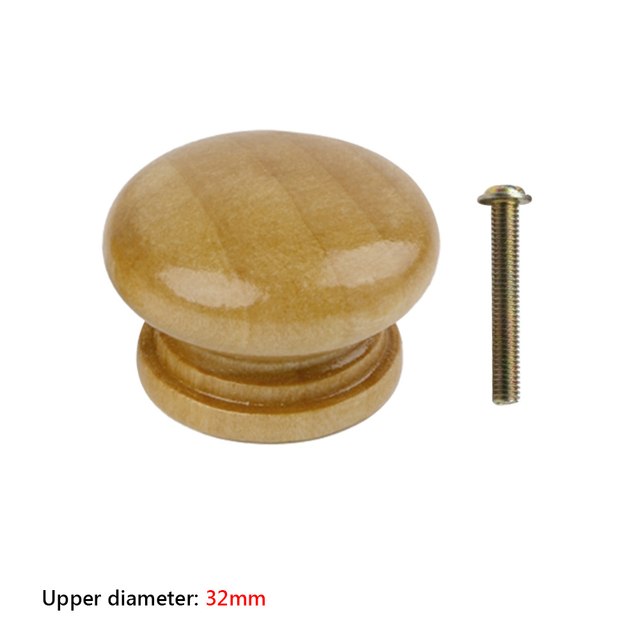 Wooden Drawer Kitchen Cabinet Replacement Natural Wardrobe Knobs Handles Cupboard Door Wood Pull Furniture Hardware