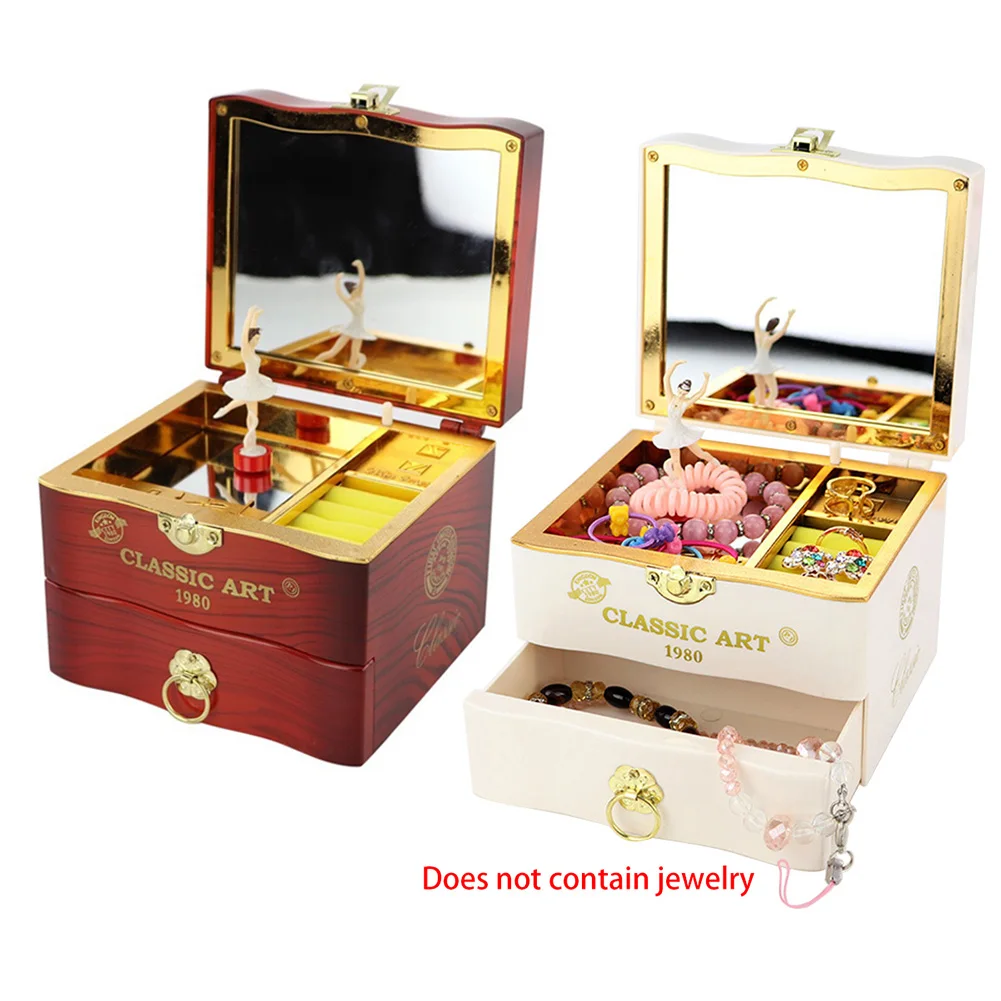 DIY Music Box Jewelry Box Rotating Ballerina Dancing Girl Table Jewelry Storage Crafts Ornaments Bedroom Home Decoration Gifts