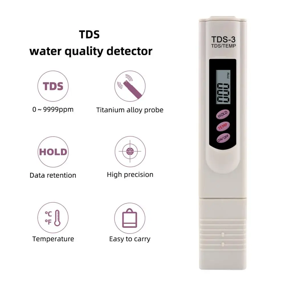 Измеритель Качества Воды Yieryi TDS PH/TDS/EC/TEMP цифровой тестер для бассейнов питьевой