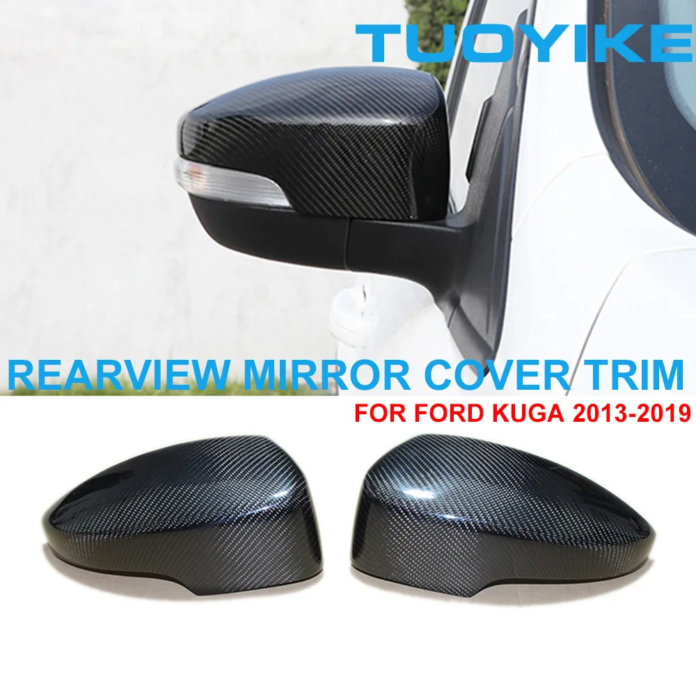 

2PCS LHD RHD Car Styling Real Dry Carbon Fiber Rearview Side Mirror Replace Cover Cap Shell Trim Sticker For FORD KUGA 2013-2019