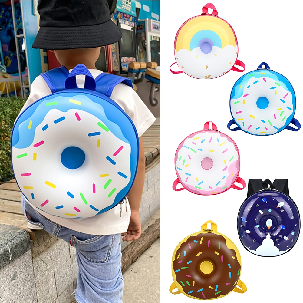 Kids Backpack Donut School-Bag Rainbow Kindergarten Children Boys Cute Bookbag for Grils