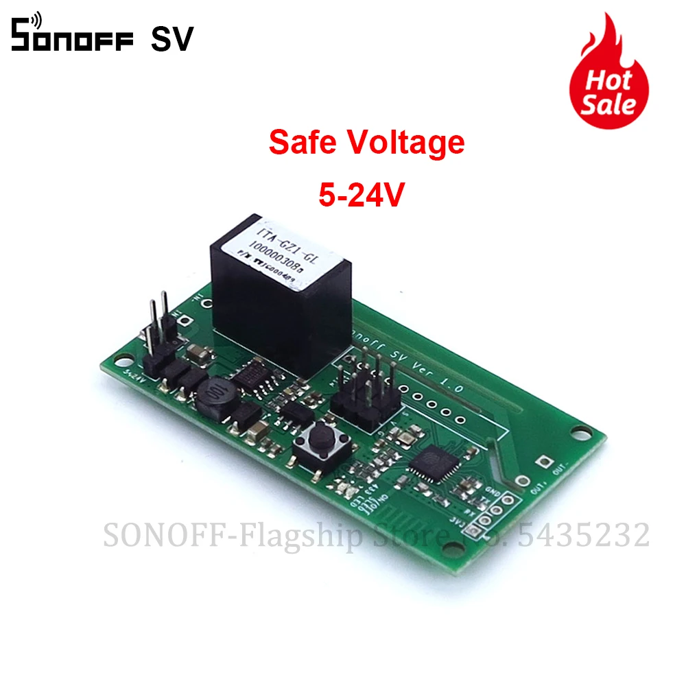 Smart Switch Itead SONOFF SV Wifi Smart Switch Safe Voltage WiFi Wireless Smart Home Module Support Secondary Development Works Alexa